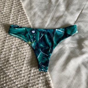 Tropical thong bikini bottom